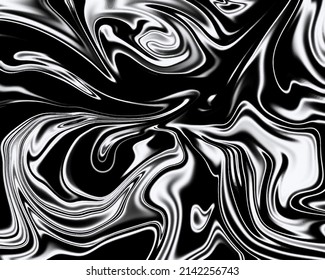 abstrakter flüssiger Hintergrund, schwarz-weiß 	