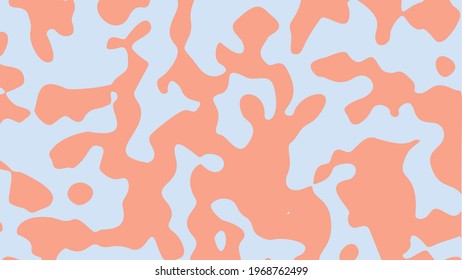 Abstract liquid background in blue and orange color. Vector illustration.