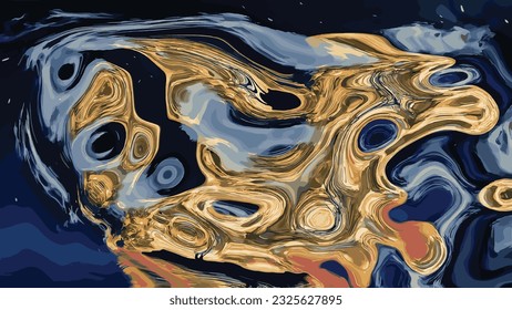 Abstract Liquid Background | Classic Blue Color Abstract Fluid Acrylic Painting. Marbled Blue Abstract background. Liquid Pattern | Trendy Abstract Colorful Liquid Background. Stylish Wave Texture