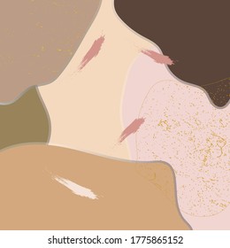 Abstract liquid background in colors of skin with glitter fluid for beauty, cosmetic grafic design templates