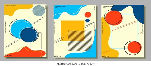 Abstract liquid background. Creative background design. Contemporary art, creative collage. Blank frame. Abstract modern poster abstract shapes for banner design. Abstract memphis background.