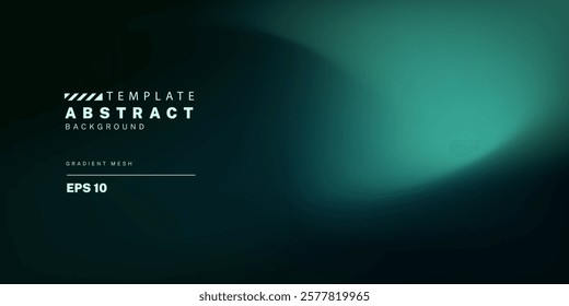 Abstract liquid background. Dark green gradient color. Blur effect color blend. Modern design template for web cover, ad banner, social media, header, presentation