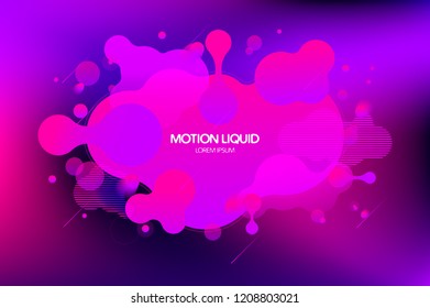 Abstract liquid background design. Colorful banner with fluid shapes. Trendy vector illustration with geometric symbols. Futuristic composition with liquid shapes.