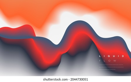 Abstract liquid background design.  Red and orange color flow vector illustration for website, brochure, poster. Modern background design.
