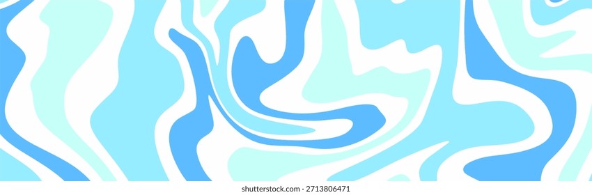 Un fondo líquido abstracto con Formas onduladas y arremolinadas en tonos fríos de azul celeste, verde menta y blanco, creando un efecto de mármol fluido y moderno.