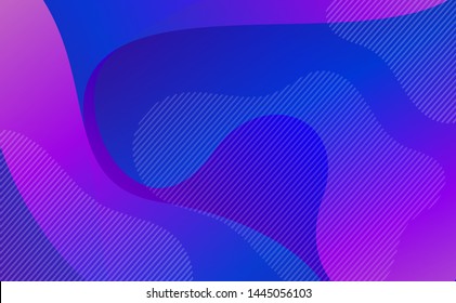 Abstrakter flüssiger Hintergrund. Flüssigkeitsdesign. Gradientwellen und Formen mit geometrischen Linien, Streifen. Vektorgrafik.