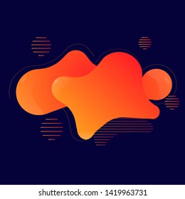 Abstract liquid background, with geometric shape, red and orange gradient, vector illustration, eps 10