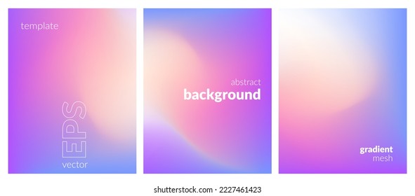 Abstract liquid background. Gradient mesh. Variation set. Blue pink purple light soft color blend. Modern design template for posters, ad banners, brochures, flyers, covers, websites. Vector image - Shutterstock ID 2227461423