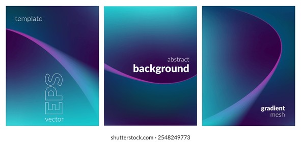 Abstract liquid background. Gradient mesh. Effect blend blue violet color. Blurred fluid colorful mix. Modern design template for web cover, header, ad banner, poster, brochure, flyer. Vector image