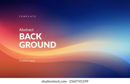 Abstract liquid background. Gradient Mesh and wavy lines. Blurred color mixing effect. Modern design template for ad banner, web page, website, landing, cover, poster, flyer, brochure. Vector image