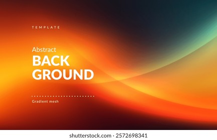 Abstract liquid background. Gradient Mesh and wavy lines. Blurred color mixing effect. Modern design template for ad banner, web page, website, landing, cover, poster, flyer, brochure. Vector image