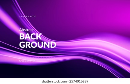Abstract liquid background. Gradient Mesh and wavy lines. Blurred color mixing effect. Modern design template for ad banner, web page, website, landing, cover, poster, flyer, brochure. Vector image