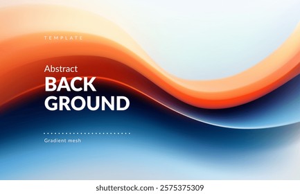 Abstract liquid background. Gradient Mesh and wavy lines. Blurred color mixing effect. Modern design template for ad banner, web page, website, landing, cover, poster, flyer, brochure. Vector image