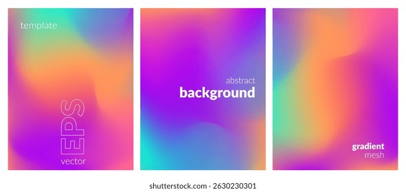 Um fundo líquido abstrato com efeitos de gradiente e malha, misturando cores vibrantes, criando uma sensação de movimento e fluidez. A combinação de texturas fluidas embaçadas e tons claros e mistos.