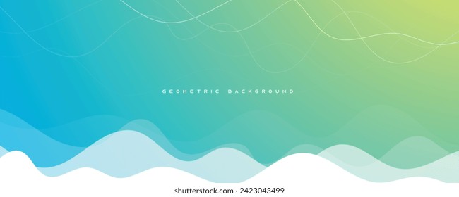 Abstract liquid background green gradient color banner design vector