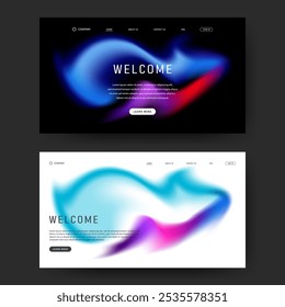 abstract liquid background for landing page. futuristic gradient design for website