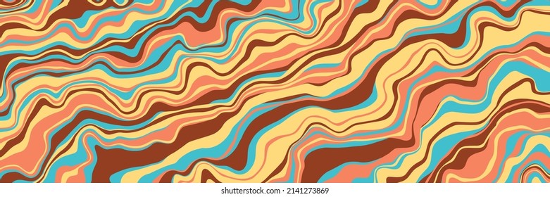 Abstract liquid background. Marble texture, natural stone, free spill of paint. Vector illustration. Long horizontal banner.