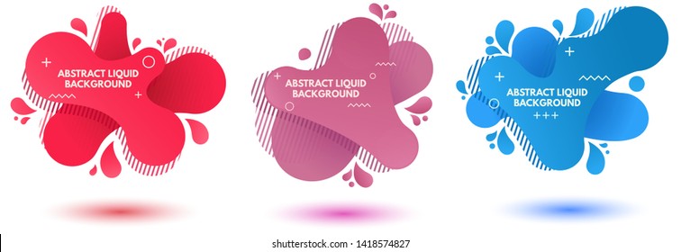 Abstract Liquid background with memphis Element