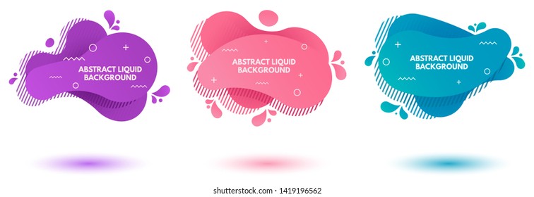 Abstract Liquid background with memphis Element