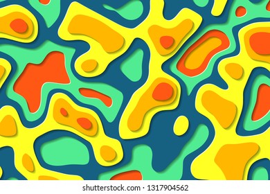 Abstract liquid background. Paper cut multi layered effect