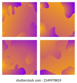 Abstract liquid background paper set. Bright trendy color contrast, fluid, flow forms. Can be used as banner, presentation, flyer, poster, web design, website, invitation