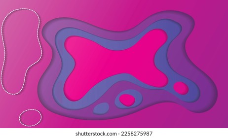 Abstract Liquid Background With Papercut Style