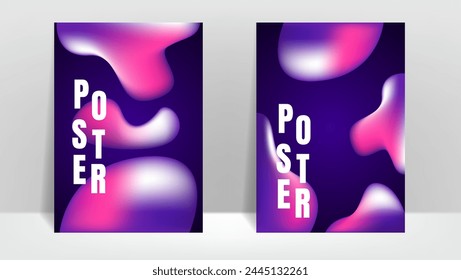 abstract liquid background for poster or cover design. dark purple and pink fluid element for layout background. vector illustration