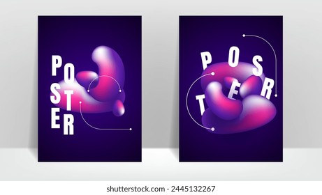 abstract liquid background for poster or cover design . dark purple and pink fluid element. vector illustration
