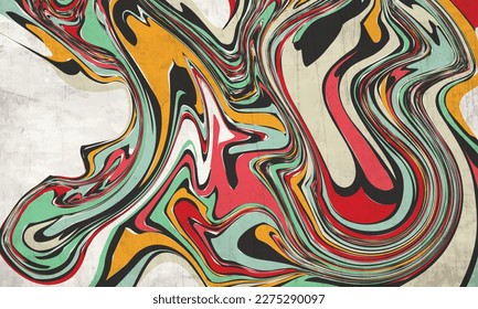 abstract liquid background with retro colors