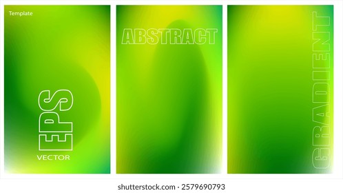 Abstract liquid background set of 3.Gradient mesh. Effect bright color blend. Blurred fluid colorful mix. Modern design template for web covers, ad banners, posters, brochures, flyers. Vector Eps 10