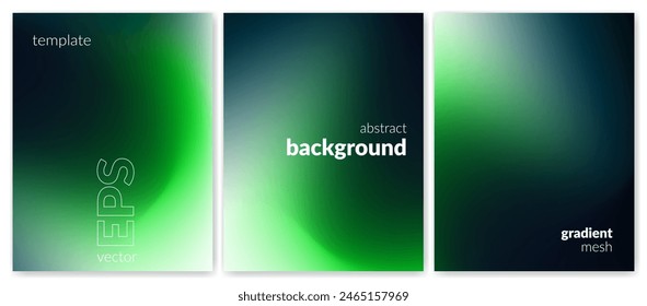 Abstract liquid background set. Gradient mesh. Effect dark color blend. Blurred fluid colorful mix. Modern design template for web covers, ad banners, posters, brochures, flyers. Vector image EPS