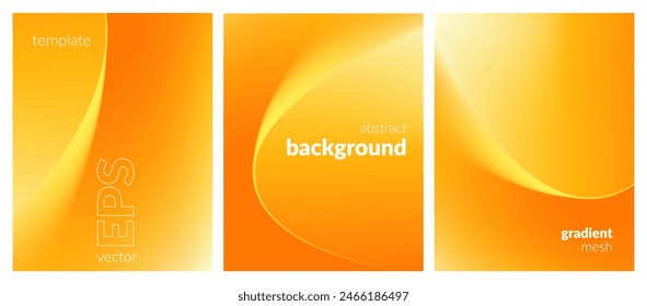 Abstract liquid background set. Gradient mesh. Effect bright color blend. Blurred fluid colorful mix. Modern design template for web covers, ad banners, posters, brochures, flyers. Vector image EPS