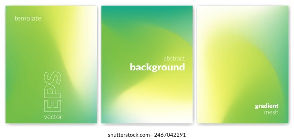 Abstract liquid background set. Gradient mesh. Effect bright color blend. Blurred fluid colorful mix. Modern design template for web covers, ad banners, posters, brochures, flyers. Vector image EPS