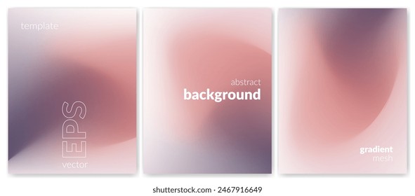 Abstract liquid background set. Gradient mesh. Effect bright color blend. Blurred fluid colorful mix. Modern design template for web covers, ad banners, posters, brochures, flyers. Vector image EPS