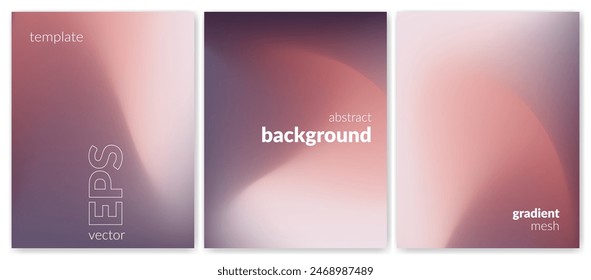 Abstract liquid background set. Gradient mesh. Effect bright color blend. Blurred fluid colorful mix. Modern design template for web covers, ad banners, posters, brochures, flyers. Vector image EPS