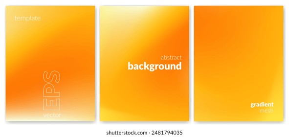 Abstract liquid background set. Gradient mesh. Effect bright color blend. Blurred fluid colorful mix. Modern design template for web covers, ad banners, posters, brochures, flyers. Vector image EPS