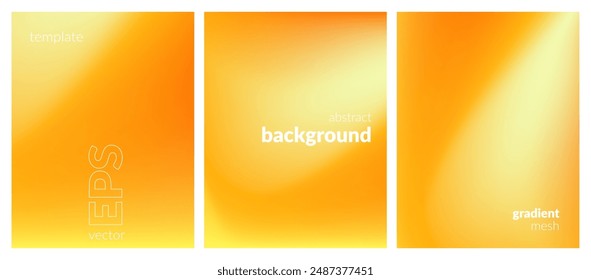 Abstract liquid background set. Gradient mesh. Effect bright color blend. Blurred fluid colorful mix. Modern design template for web covers, ad banners, posters, brochures, flyers. Vector image EPS