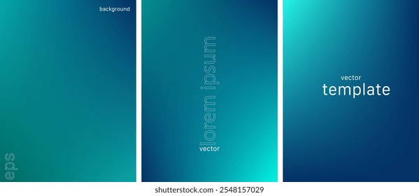 Abstract liquid background set. Gradient mesh. Effect dark color blend. Blurred fluid colorful mix. Modern design template for web covers, ad banners, posters, brochures, flyers. Vector image EPS
