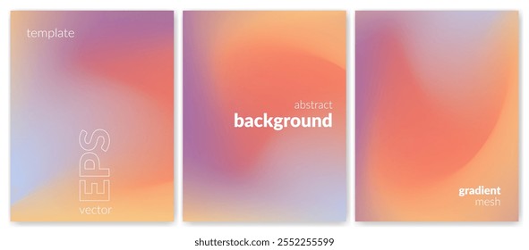 Resumo de fundo líquido. Malha de gradiente. Cor laranja de mistura de efeitos. Mistura colorida fluida turva. Modelo de design moderno para web cover, cabeçalho, anúncio, cartaz, brochura, folheto. Imagem vetorial