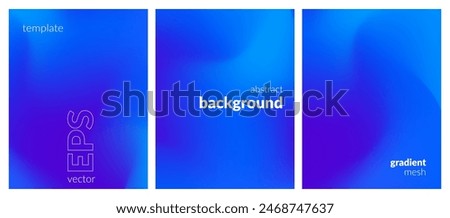 Abstract liquid background set. Gradient mesh. Effect bright color blend. Blurred fluid colorful mix. Modern design template for web covers, ad banners, posters, brochures, flyers. Vector image EPS