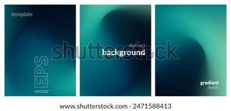 Abstract liquid background set. Gradient mesh. Effect dark color blend. Blurred fluid colorful mix. Modern design template for web covers, ad banners, posters, brochures, flyers. Vector image EPS