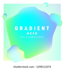abstract liquid background.  teal color futuristic creative badge design elements isolated on white paper. bright colorful organic shapes. eps 8