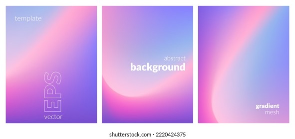Abstract liquid background. Variation set. Color blend. Blurred fluid texture. Vibrant gradient mesh. Modern template for posters, ad banners, brochures, flyers, covers, websites. EPS vector image - Shutterstock ID 2220424375