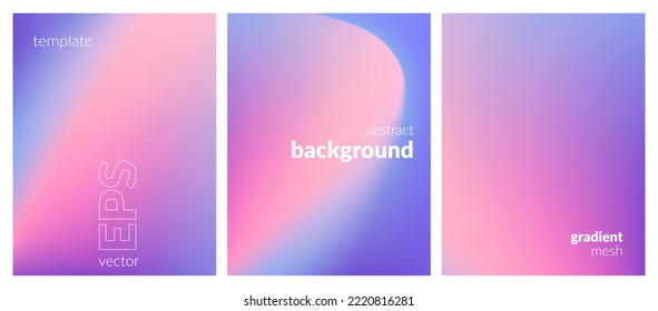 Abstract liquid background. Variation set. Color blend. Blurred fluid texture. Vibrant gradient mesh. Modern design template for posters, ad banners, brochures, flyers, covers, websites. Vector image