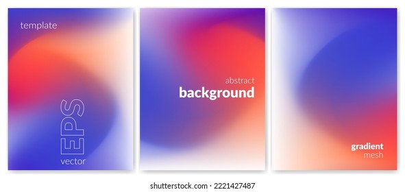 Abstract liquid background  Variation set  Vibrant color blend  Blurred fluid texture  Gradient mesh  Modern design template for posters  ad banners  brochures  flyers  covers  websites  Vector image