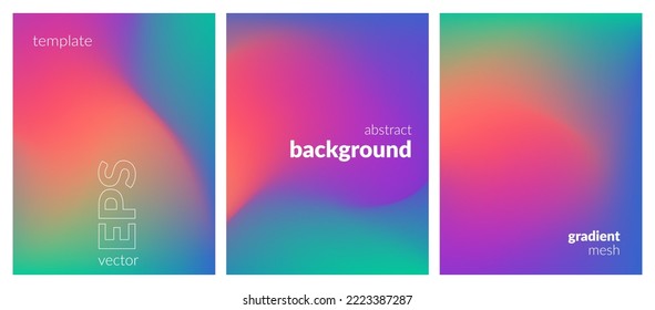 Abstract liquid background  Variation set  Vibrant color blend  Blurred fluid colours  Gradient mesh  Modern design template for posters  ad banners  brochures  flyers  covers  websites  Vector image