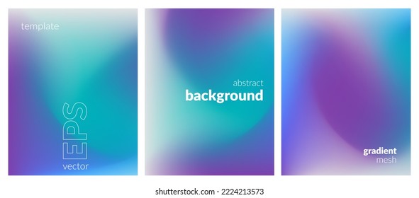 Abstract liquid background. Variation set. Vibrant color blend. Blurred fluid colours. Gradient mesh. Modern design template for posters, ad banners, brochures, flyers, covers, websites. Vector image