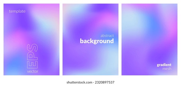 Abstract liquid background. Variation set. Vibrant color blend. Blurred fluid colours. Gradient mesh. Modern design template for posters, ad banners, brochures, flyers, covers, websites. Vector image