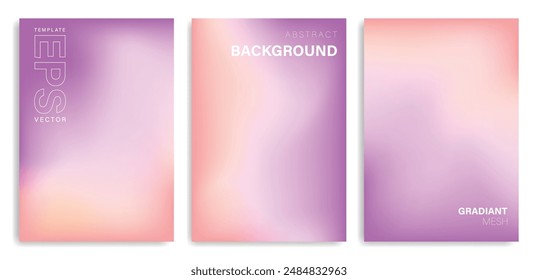 Abstract liquid background. Variation set. Color blend. Blurred fluid texture. Vibrant gradient mesh. Modern template for posters, ad banners, brochures, flyers, covers, websites. EPS vector image