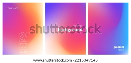 Abstract liquid background. Variation set. Color blend. Blurred fluid texture. Vibrant gradient mesh. Modern template for posters, ad banners, brochures, flyers, covers, websites. EPS vector image